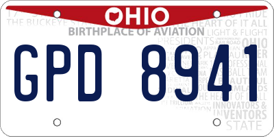 OH license plate GPD8941