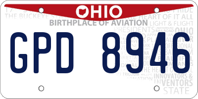 OH license plate GPD8946