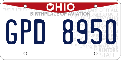 OH license plate GPD8950