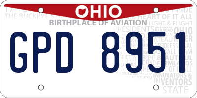 OH license plate GPD8951