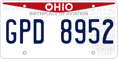OH license plate GPD8952