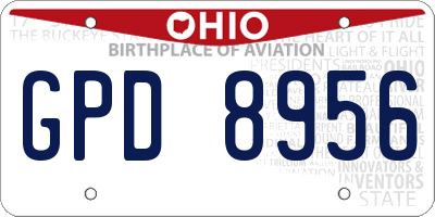 OH license plate GPD8956