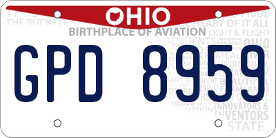OH license plate GPD8959