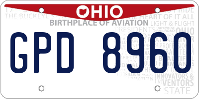 OH license plate GPD8960
