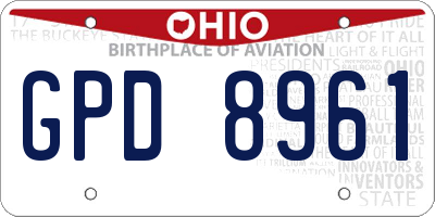 OH license plate GPD8961