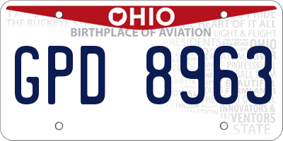 OH license plate GPD8963