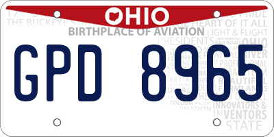 OH license plate GPD8965