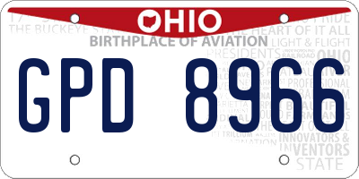 OH license plate GPD8966