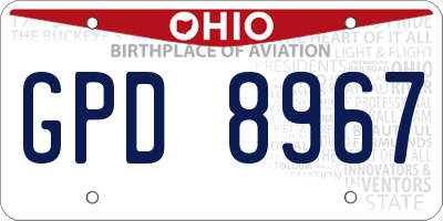OH license plate GPD8967