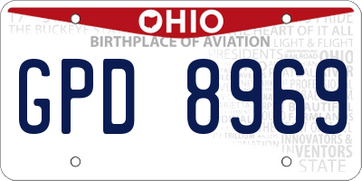 OH license plate GPD8969