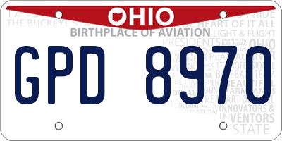 OH license plate GPD8970