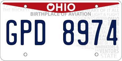 OH license plate GPD8974
