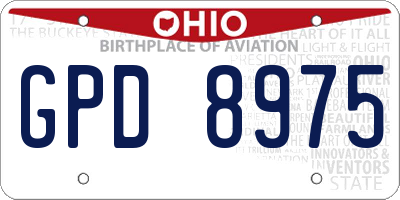 OH license plate GPD8975