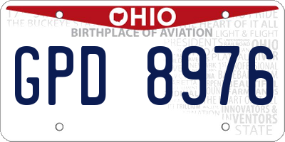 OH license plate GPD8976