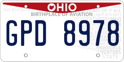 OH license plate GPD8978