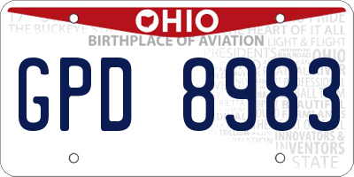 OH license plate GPD8983