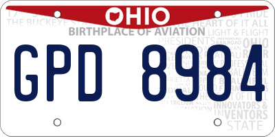 OH license plate GPD8984