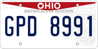OH license plate GPD8991