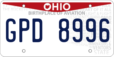 OH license plate GPD8996