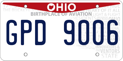 OH license plate GPD9006