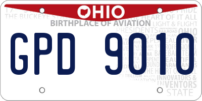 OH license plate GPD9010