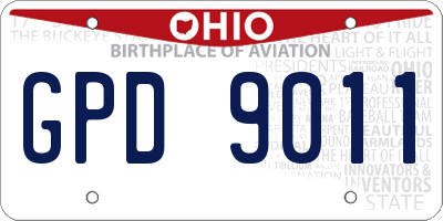 OH license plate GPD9011