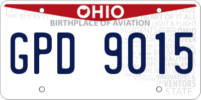 OH license plate GPD9015