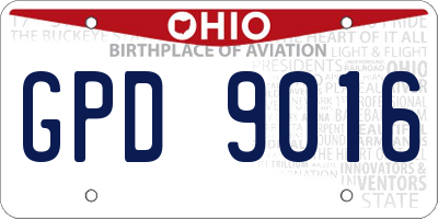 OH license plate GPD9016