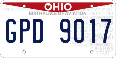 OH license plate GPD9017