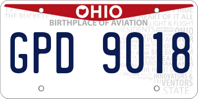 OH license plate GPD9018