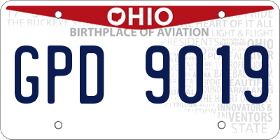 OH license plate GPD9019