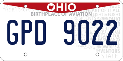OH license plate GPD9022