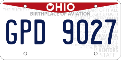 OH license plate GPD9027