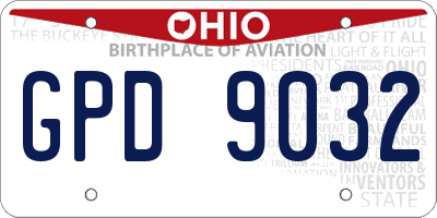 OH license plate GPD9032