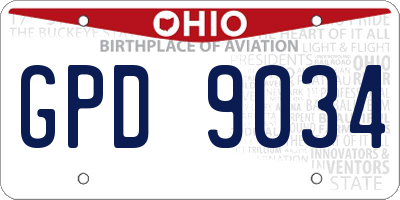 OH license plate GPD9034
