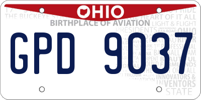 OH license plate GPD9037