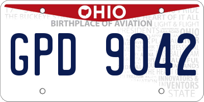 OH license plate GPD9042