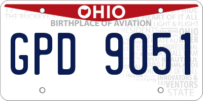 OH license plate GPD9051