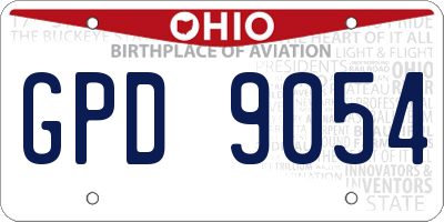 OH license plate GPD9054