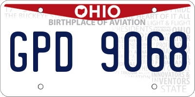 OH license plate GPD9068