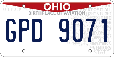 OH license plate GPD9071