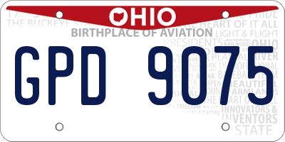 OH license plate GPD9075