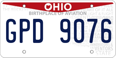 OH license plate GPD9076