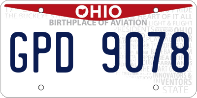 OH license plate GPD9078
