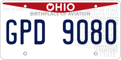 OH license plate GPD9080