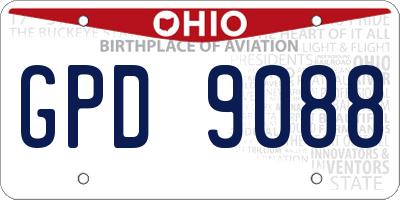 OH license plate GPD9088