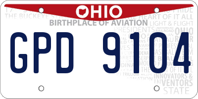 OH license plate GPD9104