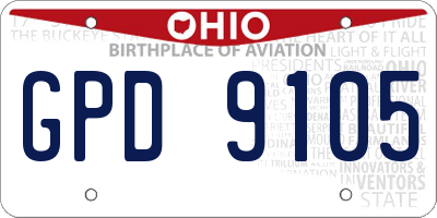 OH license plate GPD9105