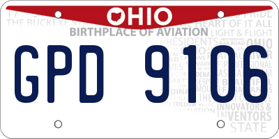 OH license plate GPD9106
