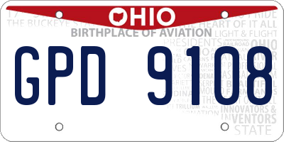 OH license plate GPD9108